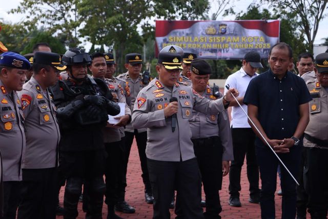 Wakapolda Riau Hadiri Simulasi SISPAM MAKO dan SISPAM KOTA di Polres Rokan Hilir